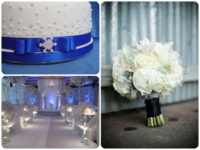 серебристо-синяя гамма для свадьбы